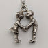 Vintage Boy & Girl Silver Charm Pendant with Pure Silver Necklace Total 6.2g